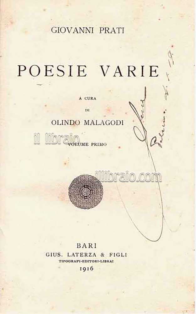 Poesie varie. I