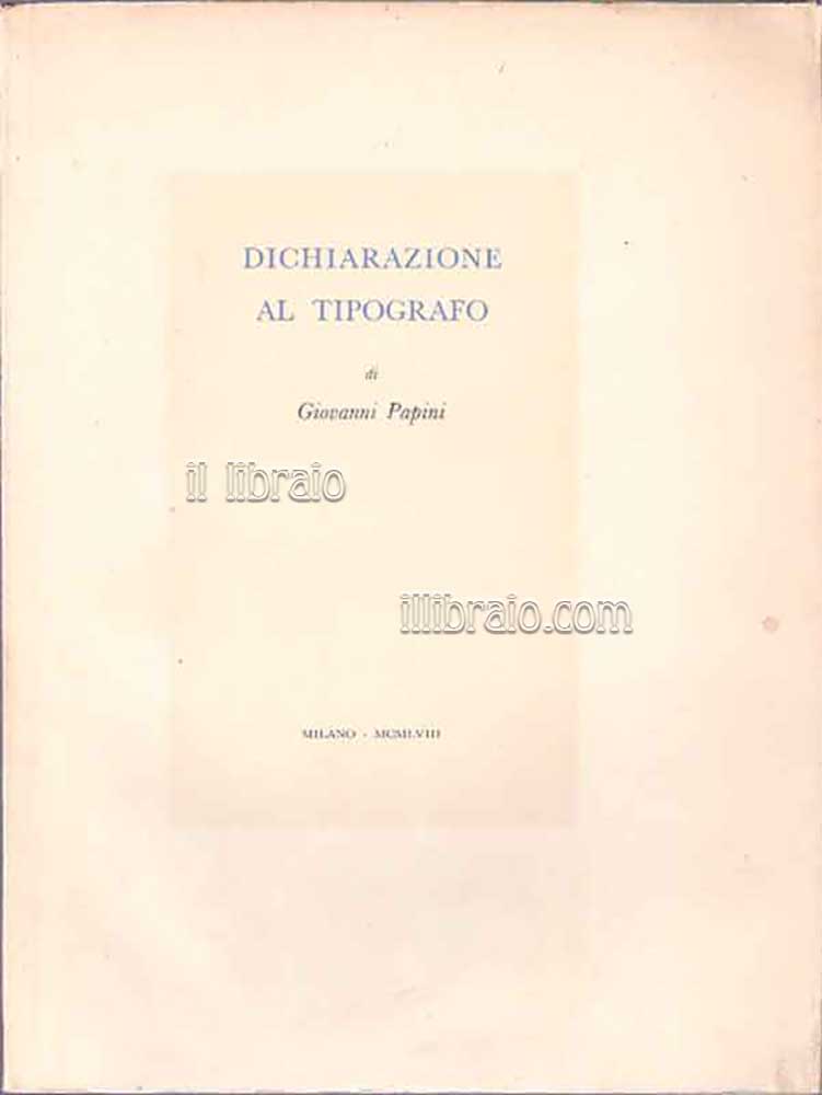 Dichiarazione al tipografo